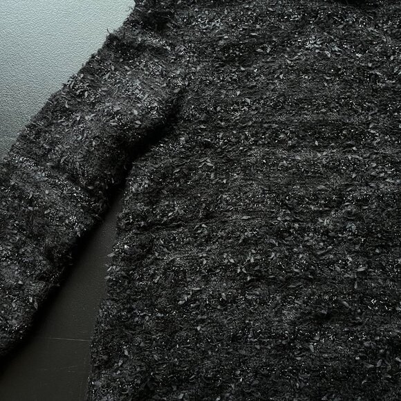 NWT Balenciaga Tweed Knit Sweater Black Wool Back Button Up Quarter Sleeves - Picture 9 of 10
